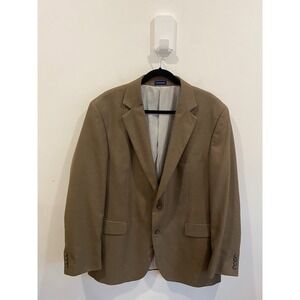 Stafford Essentials Men's Brown Blazer Jacket Size 44L Two Button Classic Fit